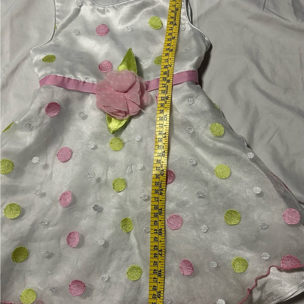 Youngland  Polka Dot Spring Easter Dress  3T Summer Toddler Dress - Picture 9 of 11